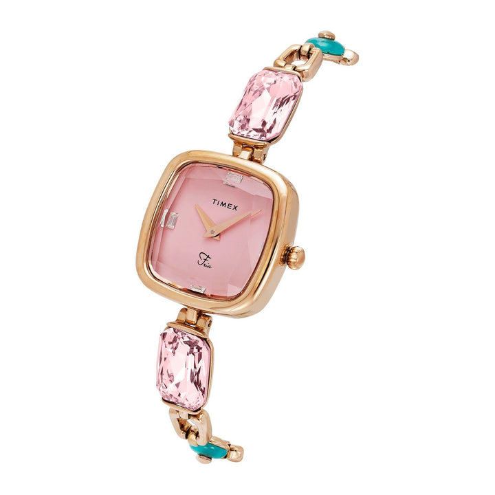 TIMEX Fria Pink Square Dial Analog Women's Watch - TWEL21203