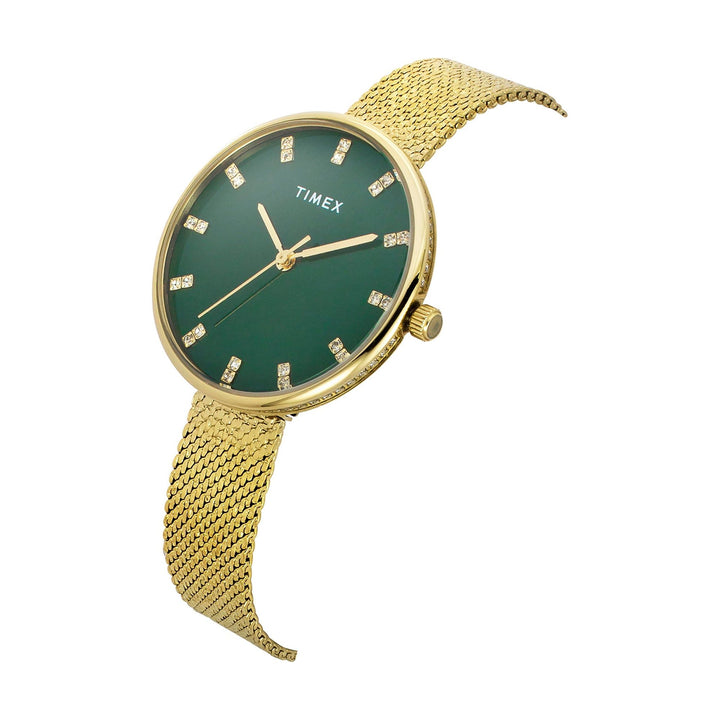 TIMEX Women Green Round Dial Analog Watch - TWEL21501