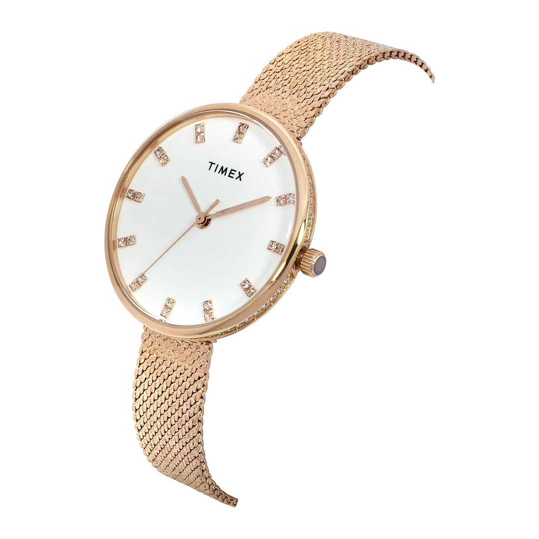 TIMEX Women White Round Dial Analog Watch - TWEL21502