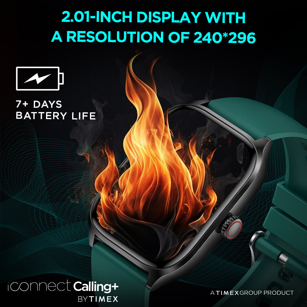 Timex IConnect Calling+ 2.01"(5.10 cm) TFT Display With Bluetooth Calling | Versatile Activity Tracker With 100+ Sports Modes smartwatch-TWIXW505T