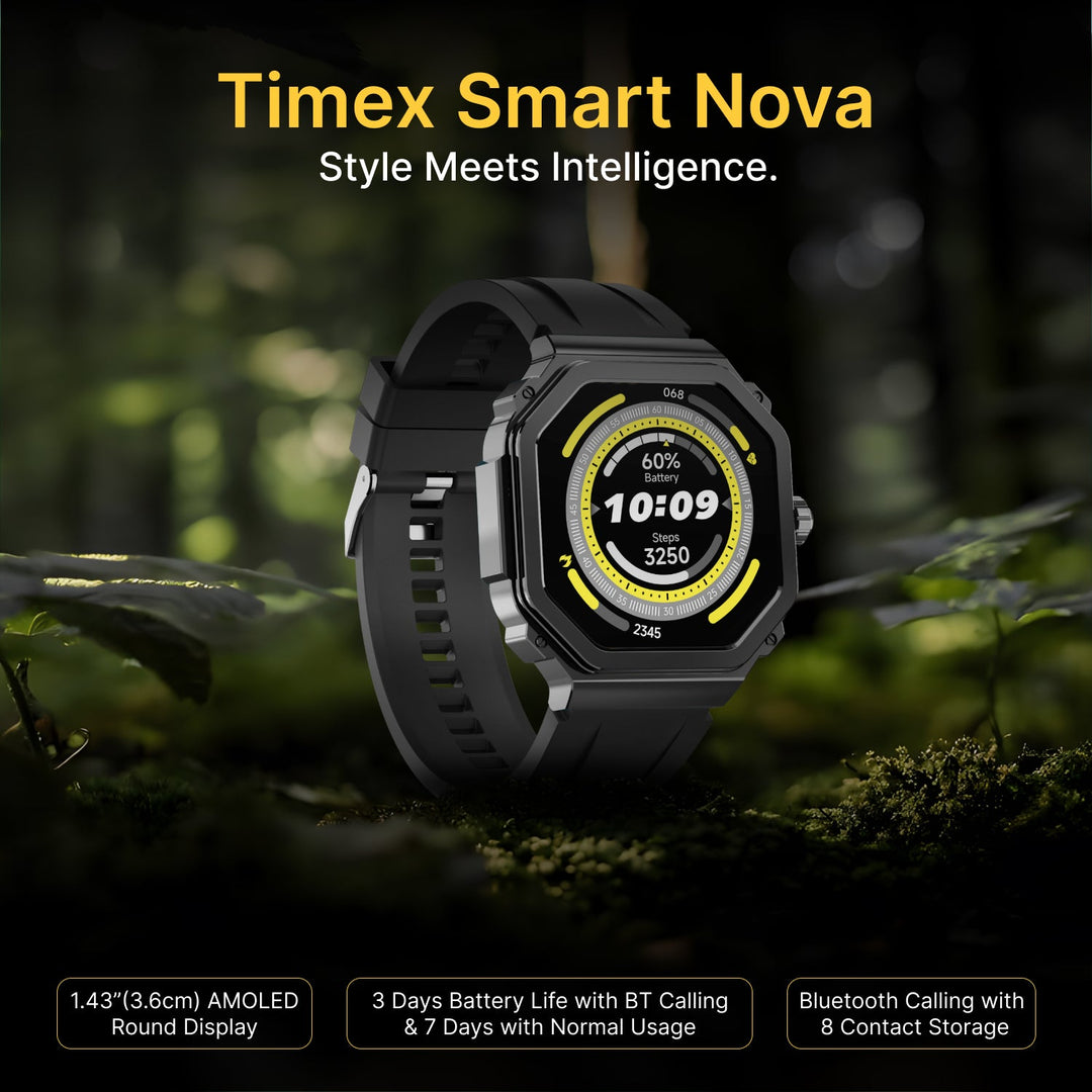 TIMEX Smart Nova 1.43"(3.6cm) AMOLED Display With Functional Crown And BT Calling Smartwatch For Unisex - TWTXW1000T