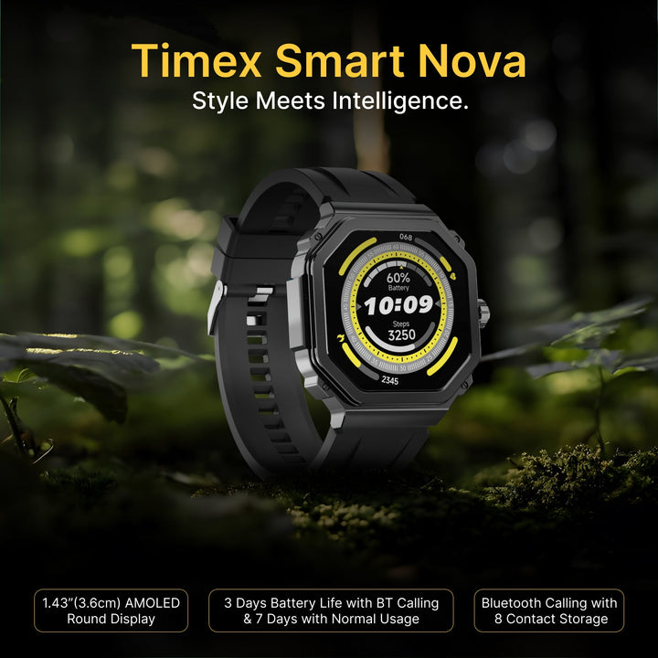 TIMEX Smart Nova 1.43"(3.6cm) AMOLED Display With Functional Crown And BT Calling Smartwatch For Unisex - TWTXW1000T