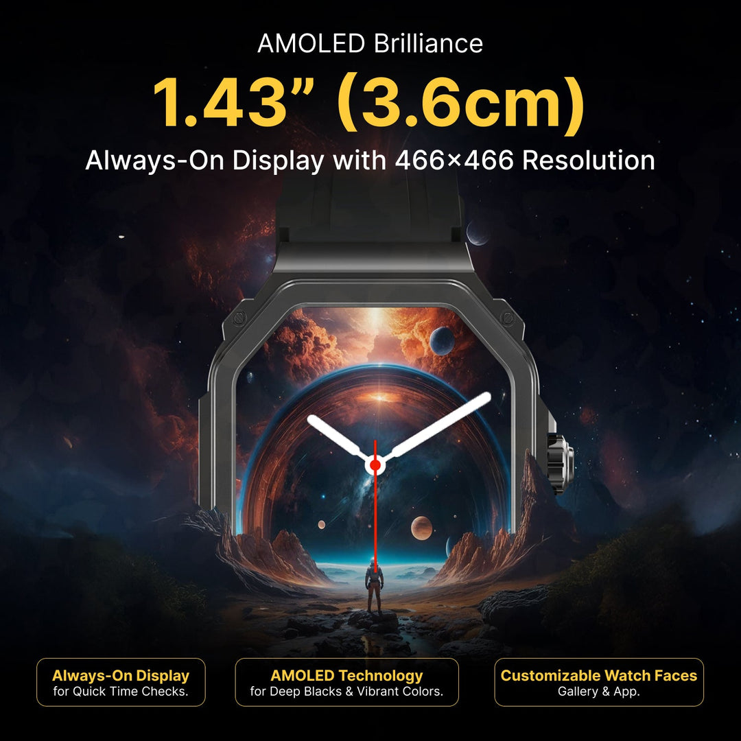 TIMEX Smart Nova 1.43"(3.6cm) AMOLED Display With Functional Crown And BT Calling Smartwatch For Unisex - TWTXW1000T