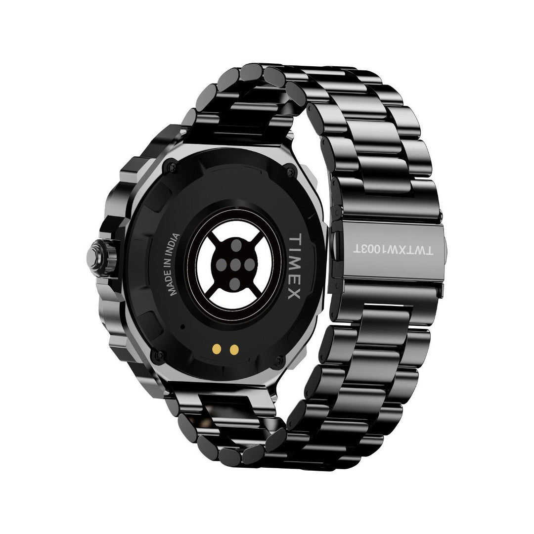 TIMEX Smart Nova 1.43"(3.6cm) AMOLED Display With Functional Crown, Stainless Steel Bracelet And BT Calling Smartwatch For Unisex - TWTXW1003T