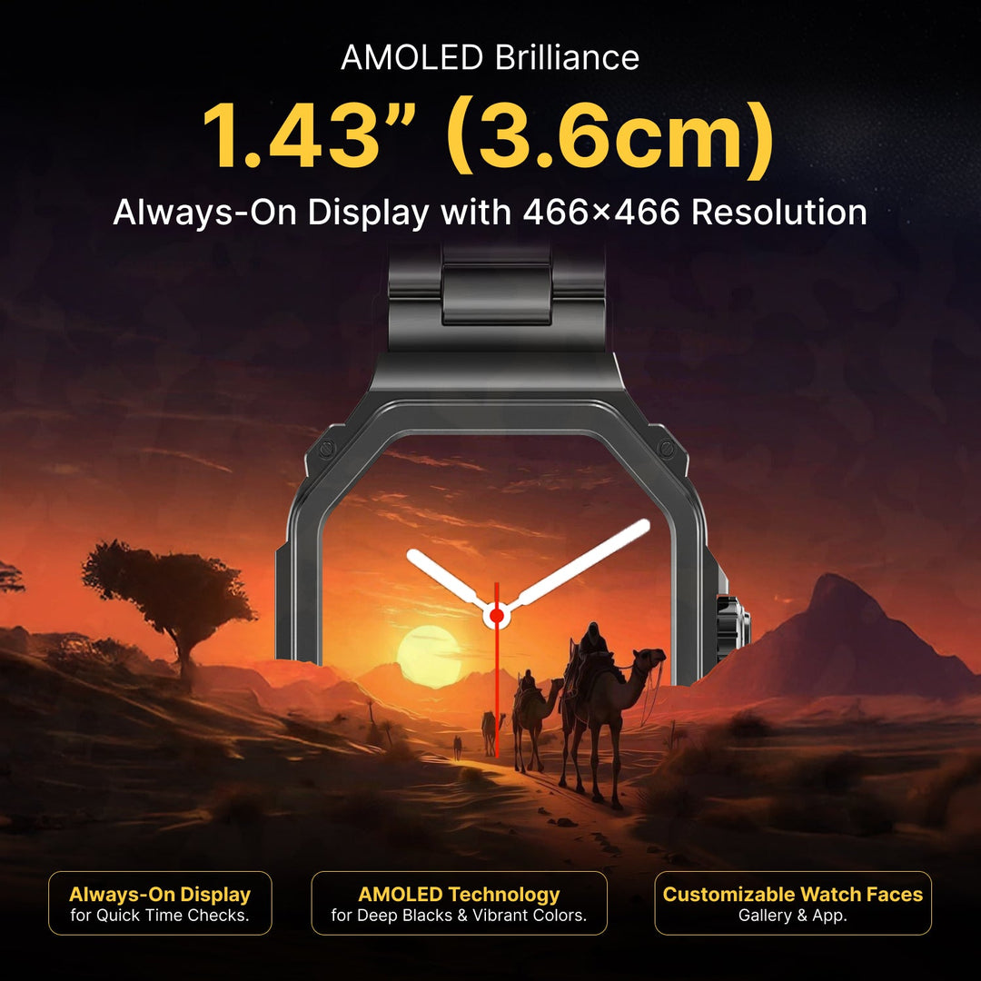 TIMEX Smart Nova 1.43"(3.6cm) AMOLED Display With Functional Crown, Stainless Steel Bracelet And BT Calling Smartwatch For Unisex - TWTXW1003T