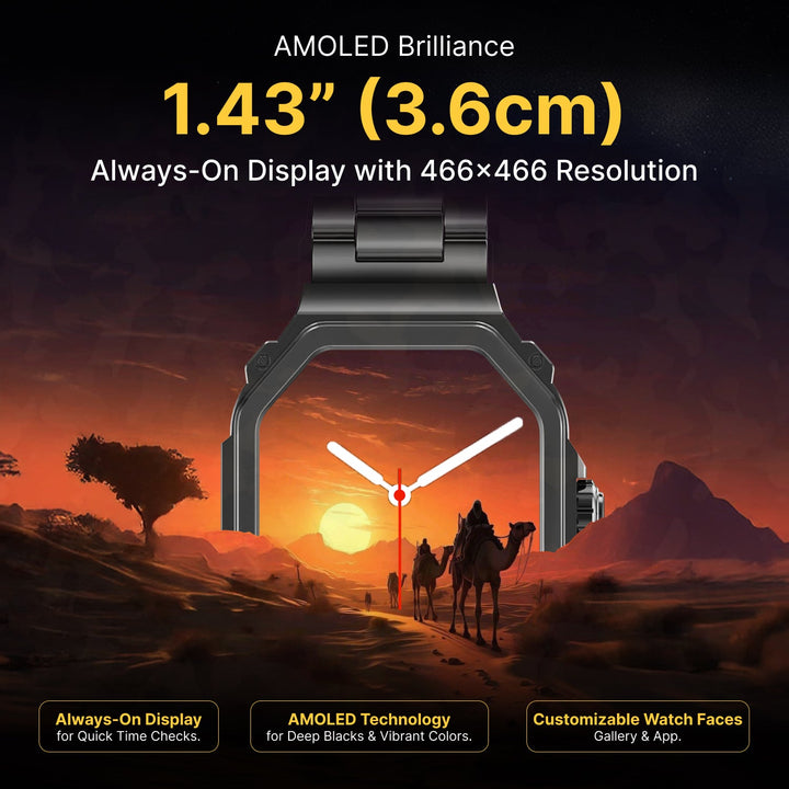 TIMEX Smart Nova 1.43"(3.6cm) AMOLED Display With Functional Crown, Stainless Steel Bracelet And BT Calling Smartwatch For Unisex - TWTXW1003T