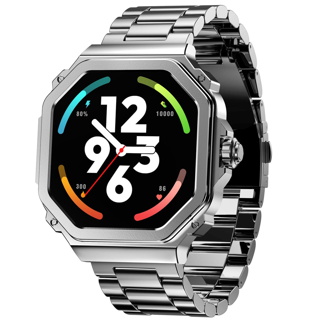 TIMEX Smart Nova 1.43"(3.6cm) AMOLED Display With Functional Crown, Stainless Steel Bracelet And BT Calling Smartwatch For Unisex - TWTXW1004T