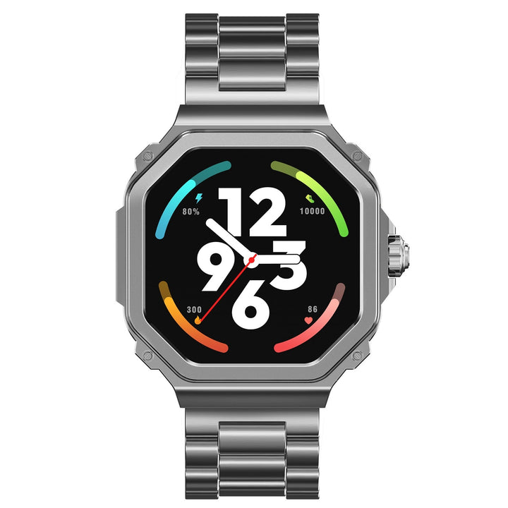 TIMEX Smart Nova 1.43"(3.6cm) AMOLED Display With Functional Crown, Stainless Steel Bracelet And BT Calling Smartwatch For Unisex - TWTXW1004T