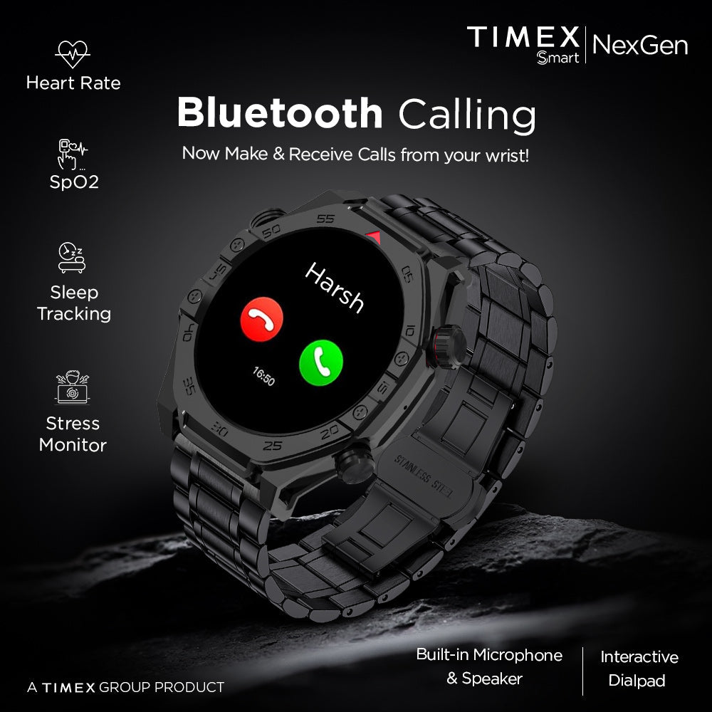 Timex Smart NexGen 1.43"(3.6cm) Display with Functional Crown and BT Calling Smartwatch For Unisex - TWTXW700T