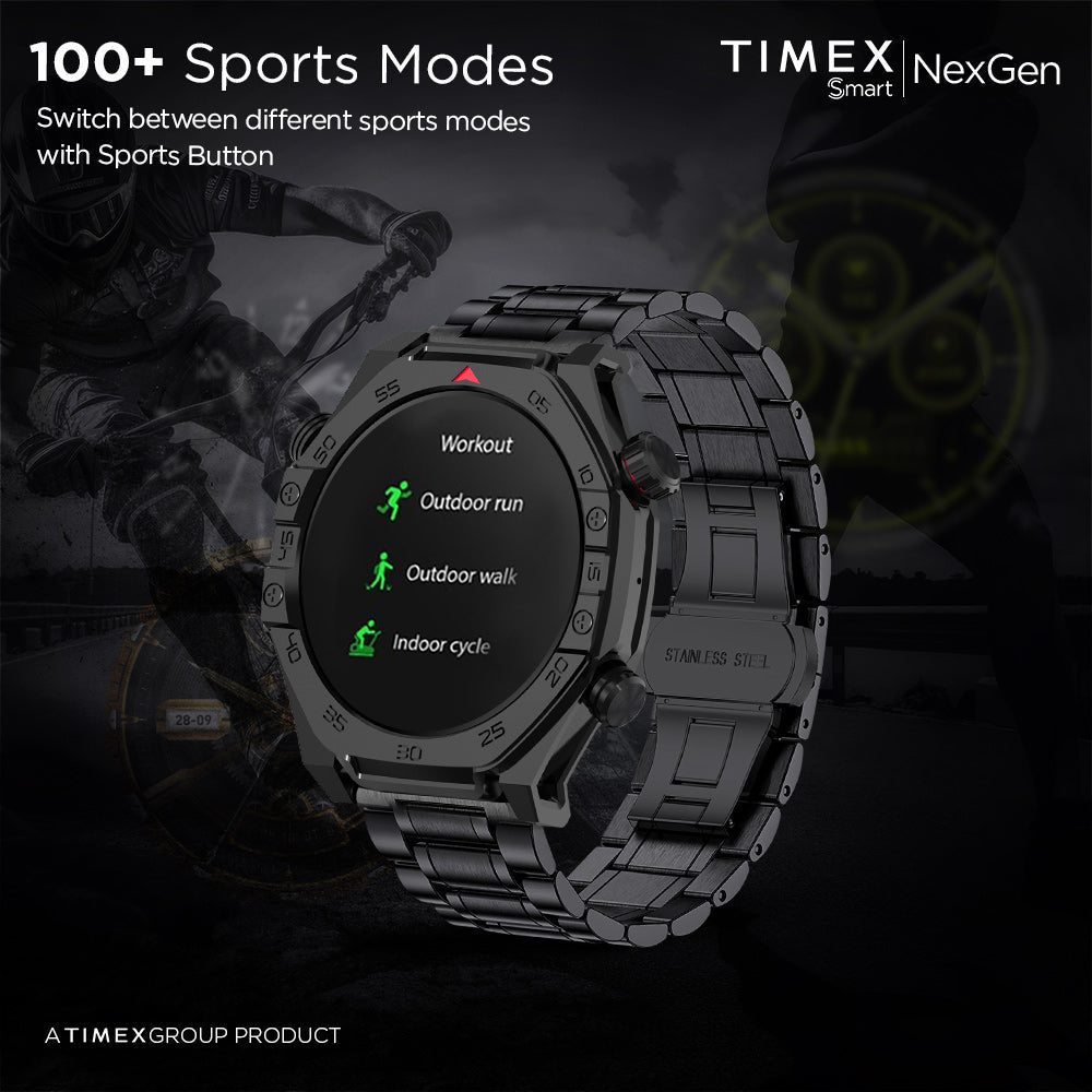 Timex Smart NexGen 1.43"(3.6cm) Display with Functional Crown and BT Calling Smartwatch For Unisex - TWTXW700T