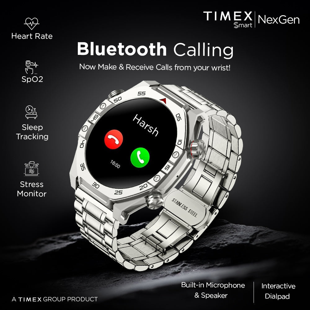 Timex Smart NexGen 1.43"(3.6cm) Display With Functional Crown And BT Calling Smartwatch For Unisex - TWTXW701T