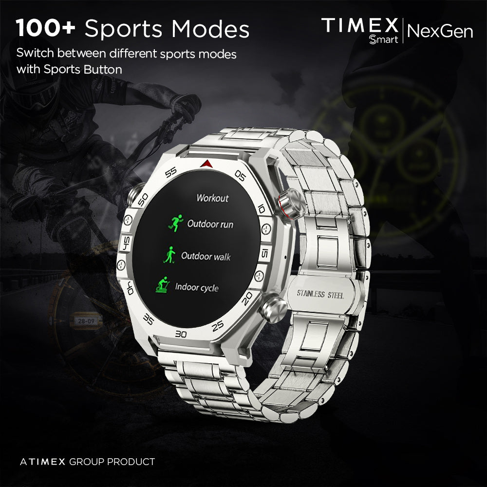 Timex Smart NexGen 1.43"(3.6cm) Display with Functional Crown and BT Calling Smartwatch For Unisex - TWTXW701T