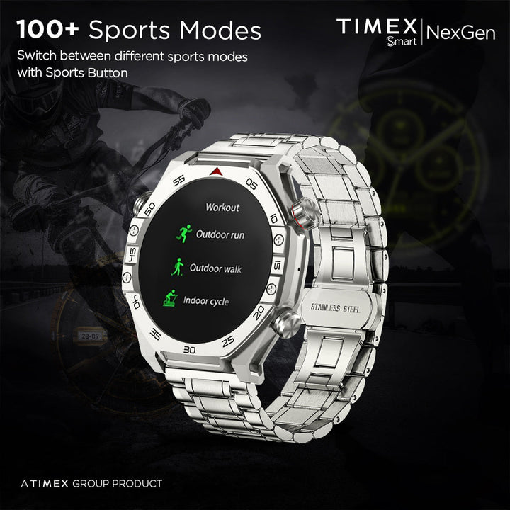 Timex Smart NexGen 1.43"(3.6cm) Display With Functional Crown And BT Calling Smartwatch For Unisex - TWTXW701T