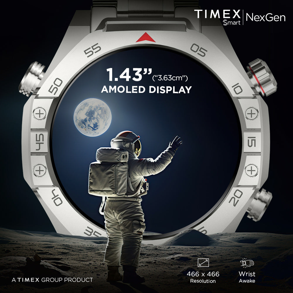 Timex Smart NexGen 1.43"(3.6cm) Display with Functional Crown and BT Calling Smartwatch For Unisex - TWTXW701T