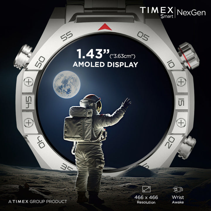 Timex Smart NexGen 1.43"(3.6cm) Display with Functional Crown and BT Calling Smartwatch For Unisex - TWTXW701T