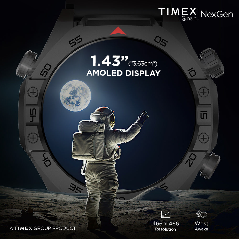 Timex Smart NexGen 1.43"(3.6cm) Display with Functional Crown and BT Calling Smartwatch For Unisex - TWTXW702T