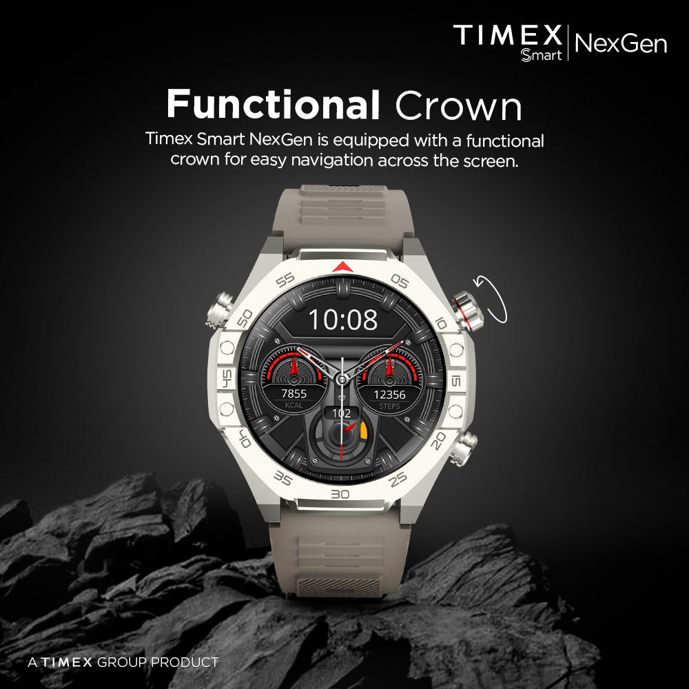 Timex Smart NexGen 1.43"(3.6cm) Display With Functional Crown And BT Calling Smartwatch For Unisex - TWTXW703T