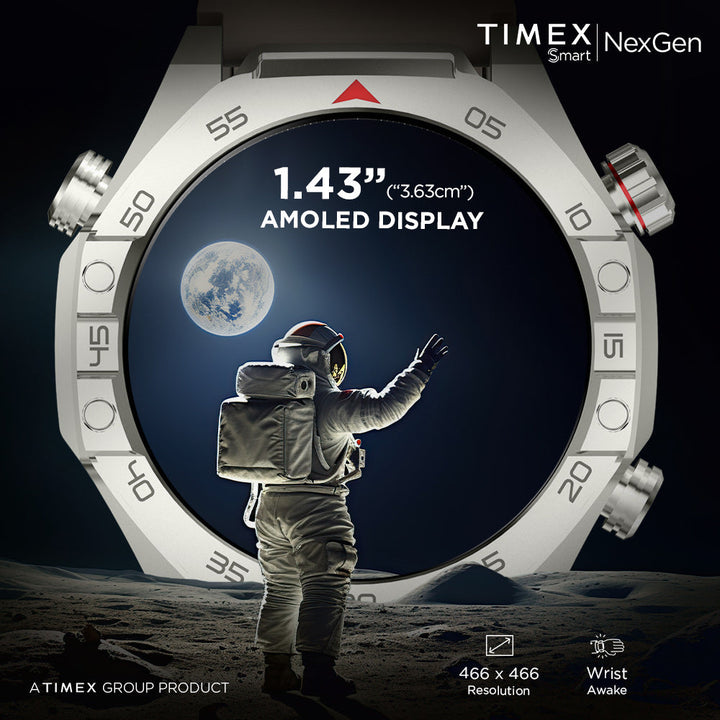 Timex Smart NexGen 1.43"(3.6cm) Display With Functional Crown And BT Calling Smartwatch For Unisex - TWTXW703T