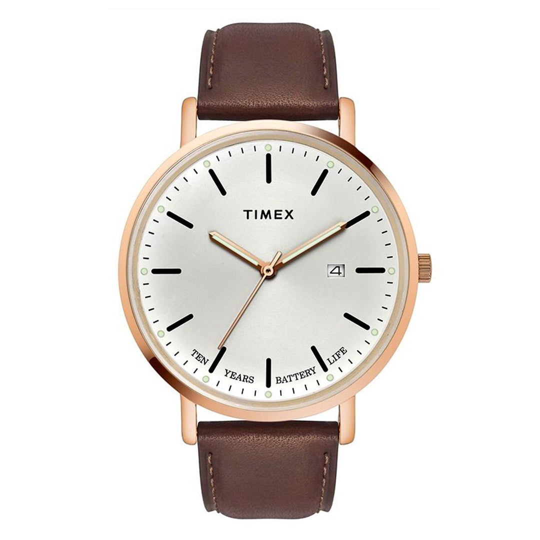 Timex Empera Men's Silver Dial Round Case 10 Year Battery Life + Date Function Watch -TWEG17703