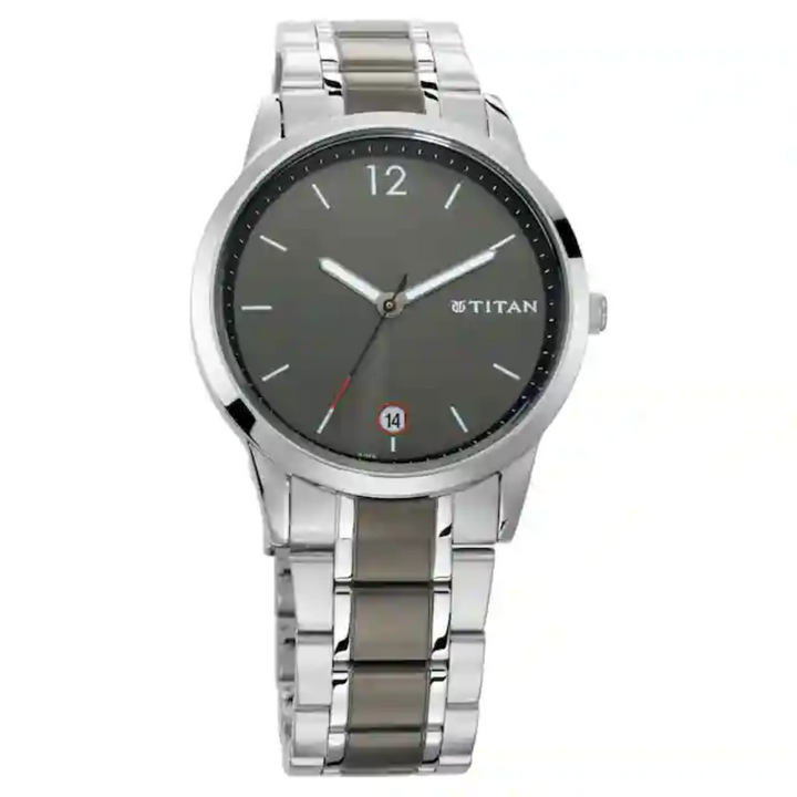 Titan Workwear Watch with Anthracite Dial & Stainless Steel Strap NN1806KM01 (DJ170)