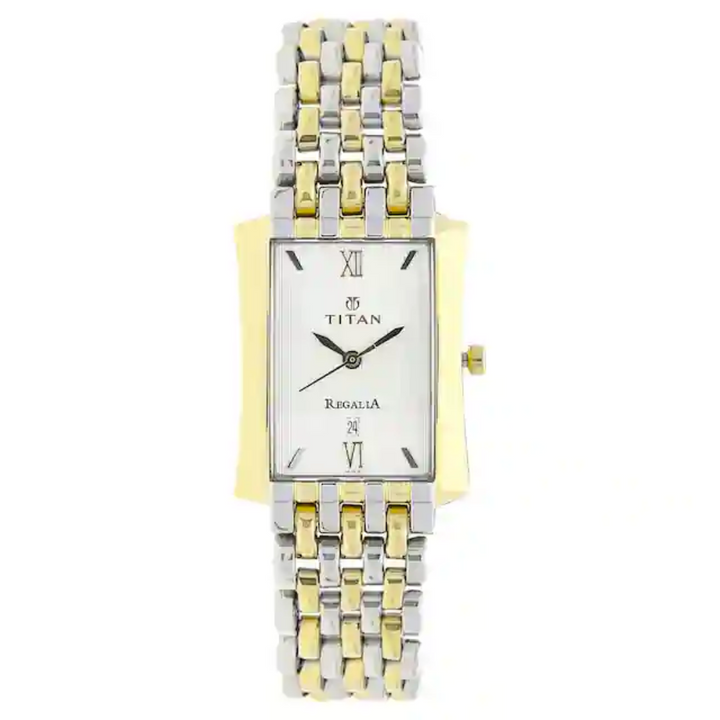 Titan Silver Dial Two Toned Stainless Steel Strap Watch NN1927BM01