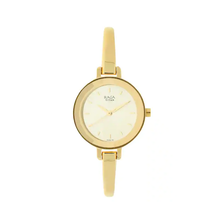 TITAN Raga Viva Champagne Dial Metal Strap Watch 2575YM01(DG578)