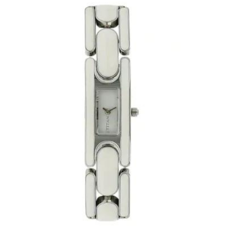 TITAN White Dial Silver Metal Strap Watch NK9721SM02(J959A)