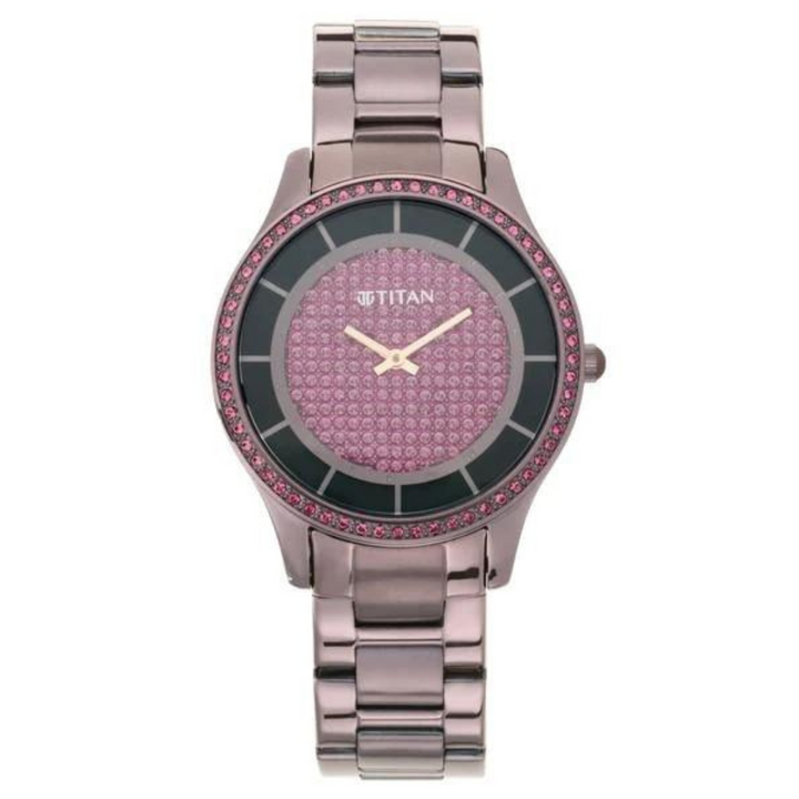 TITAN Girl Power in Purple Dial Stainless Steel Watch NM95109QM01 (DK120)