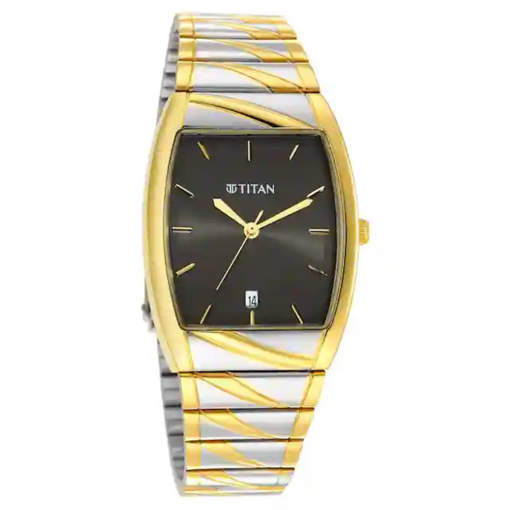 Titan Karishma Anthracite Dial Brass Strap Watch 9315BM03 / NR9315BM03