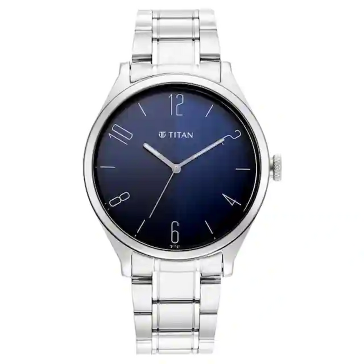 Titan Workwear Blue Dial Stainless Steel Strap Watch 1865SM01 (DL344)