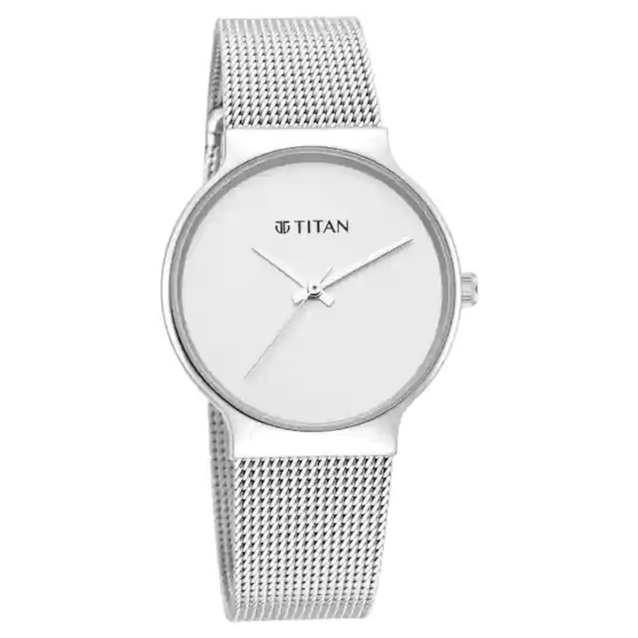 Titan Slimline Silver Dial Mesh Strap Watch 95141SM01 (DL899)