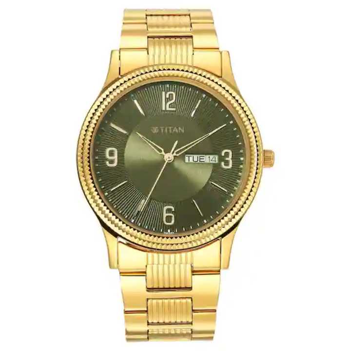 Titan Karishma Green Dial Brass Strap Watch 1650YM08 (DM453)