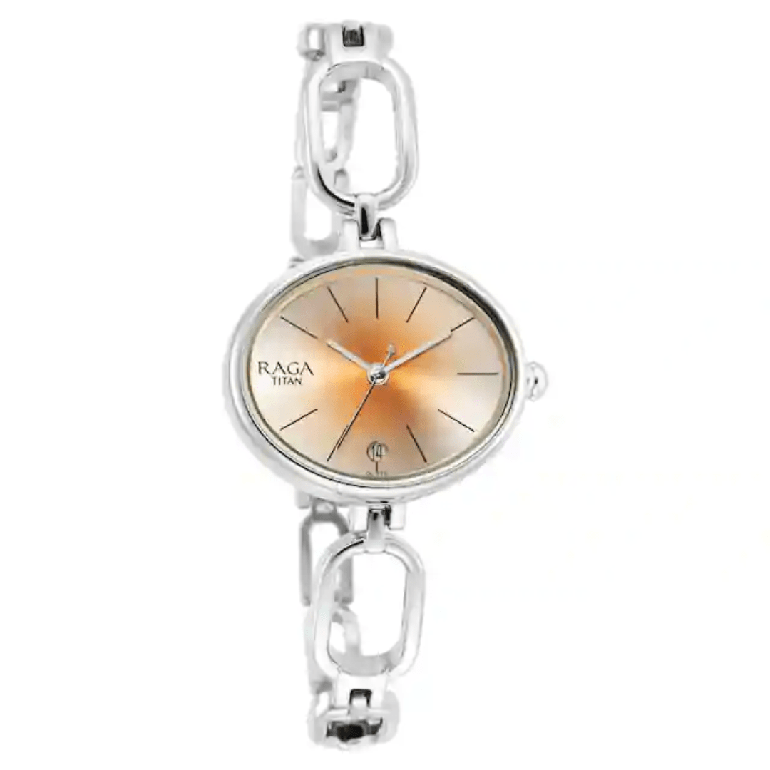 Titan Raga Viva Silver Dial Silver Brass Strap Watch NP2667SM01 - The Watch Factory ®