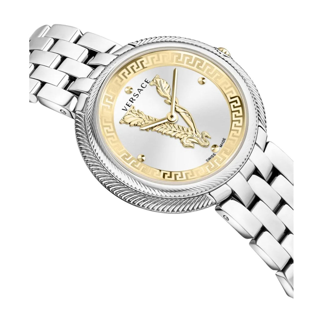 Versace New Thea Silver Round Dial Quartz Analog Women Watch