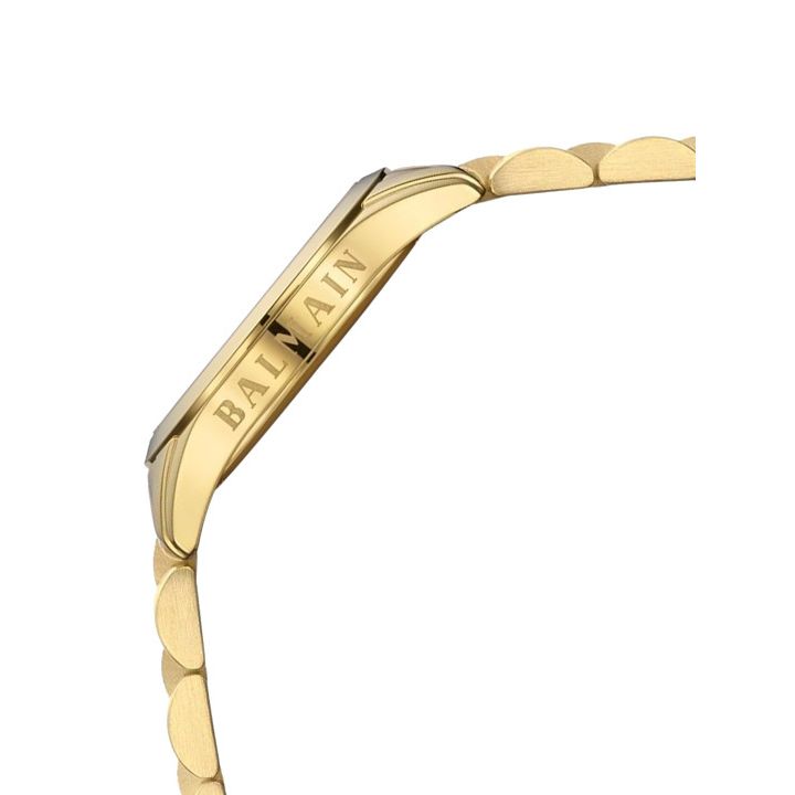 Balmain Women's Gold-Toned Stainless Steel Embellished Green Dial Analogue Watch