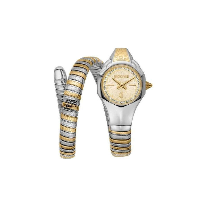 Stylish Just Cavalli Fiore Champagne Dial Stainless Steel Watch