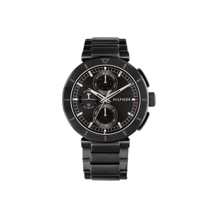 Tommy Hilfiger Drop2 44 mm Black Dial Stainless Steel Watch for Men