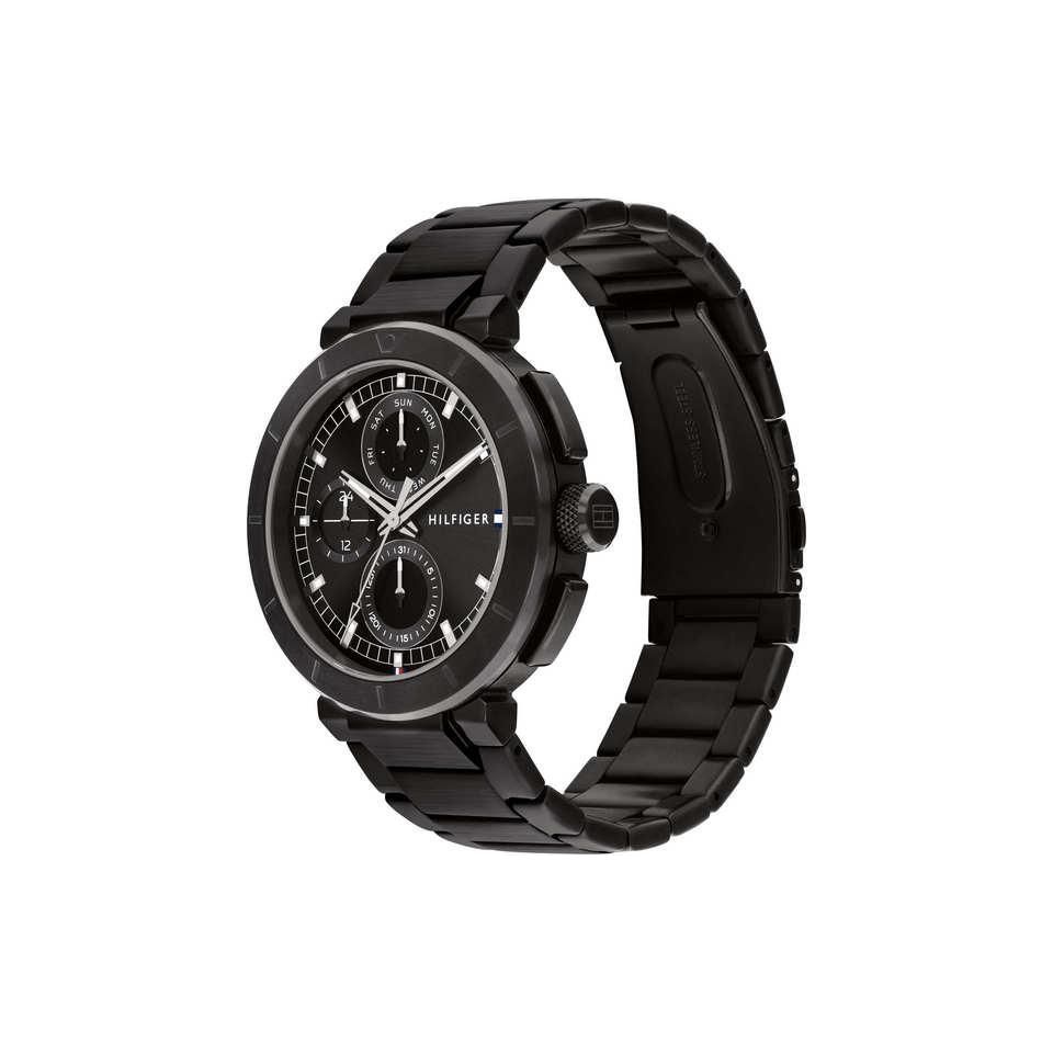 Tommy Hilfiger Drop2 44 mm Black Dial Stainless Steel Watch for Men