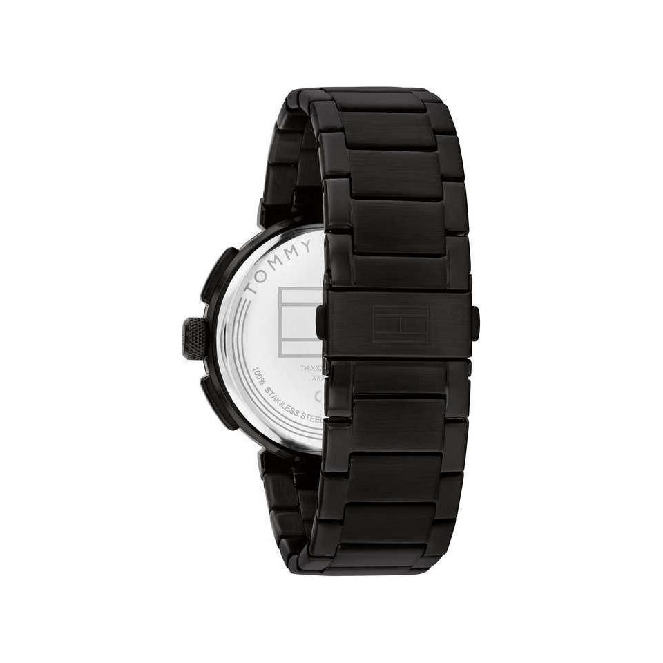 Tommy Hilfiger Drop2 44 mm Black Dial Stainless Steel Watch for Men