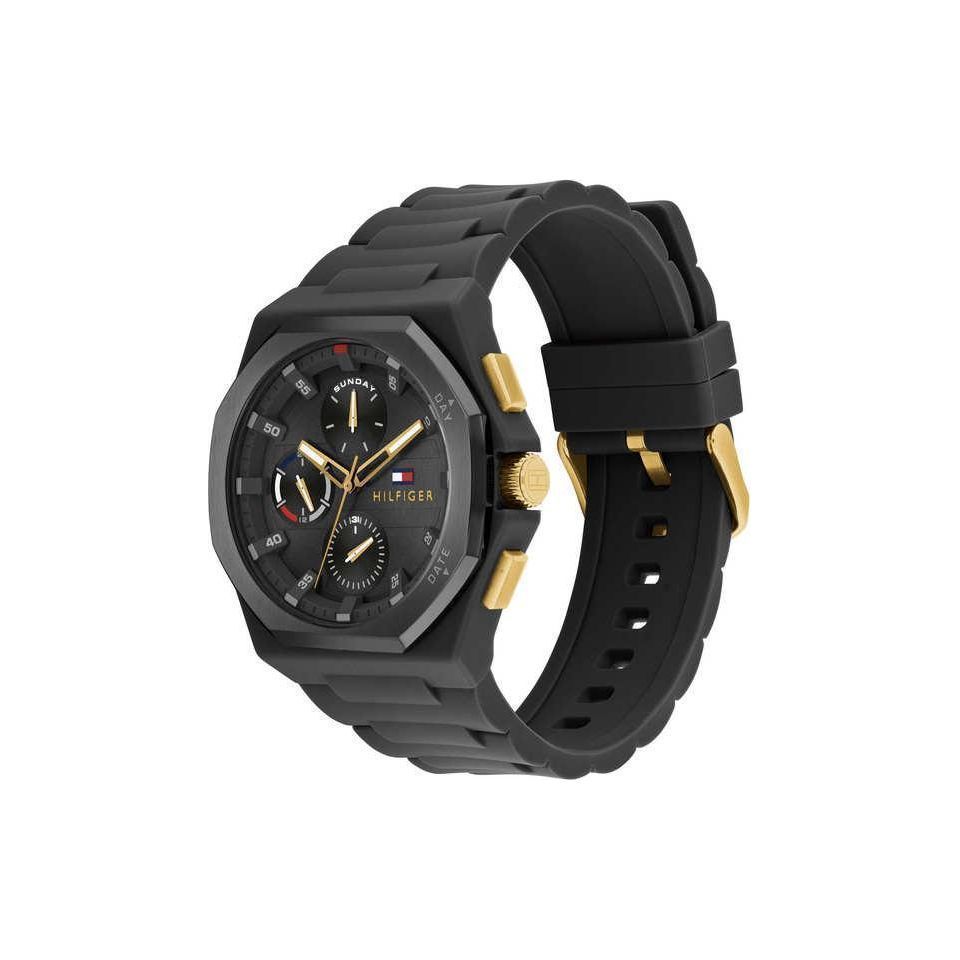 TOMMY HILFIGER Drop2 44 mm Black Dial Silicone Analogue Wrist Watch for Men - TH1792120W