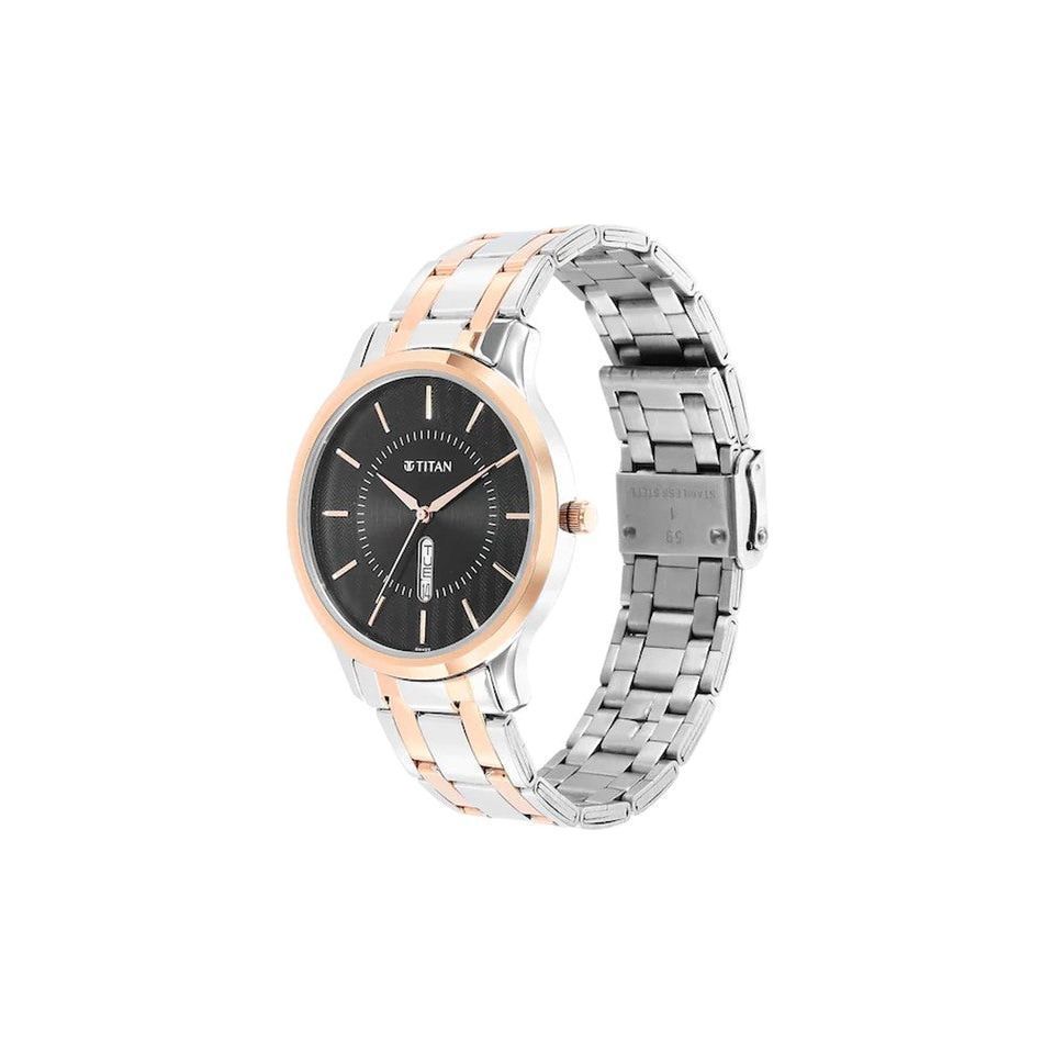 TITAN Karishma Black Dial Brass Strap Watch 1825KM02(DM459)