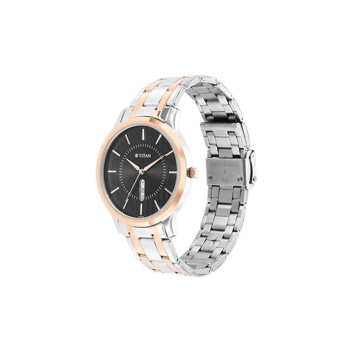 TITAN Karishma Black Dial Brass Strap Watch 1825KM02(DM459)