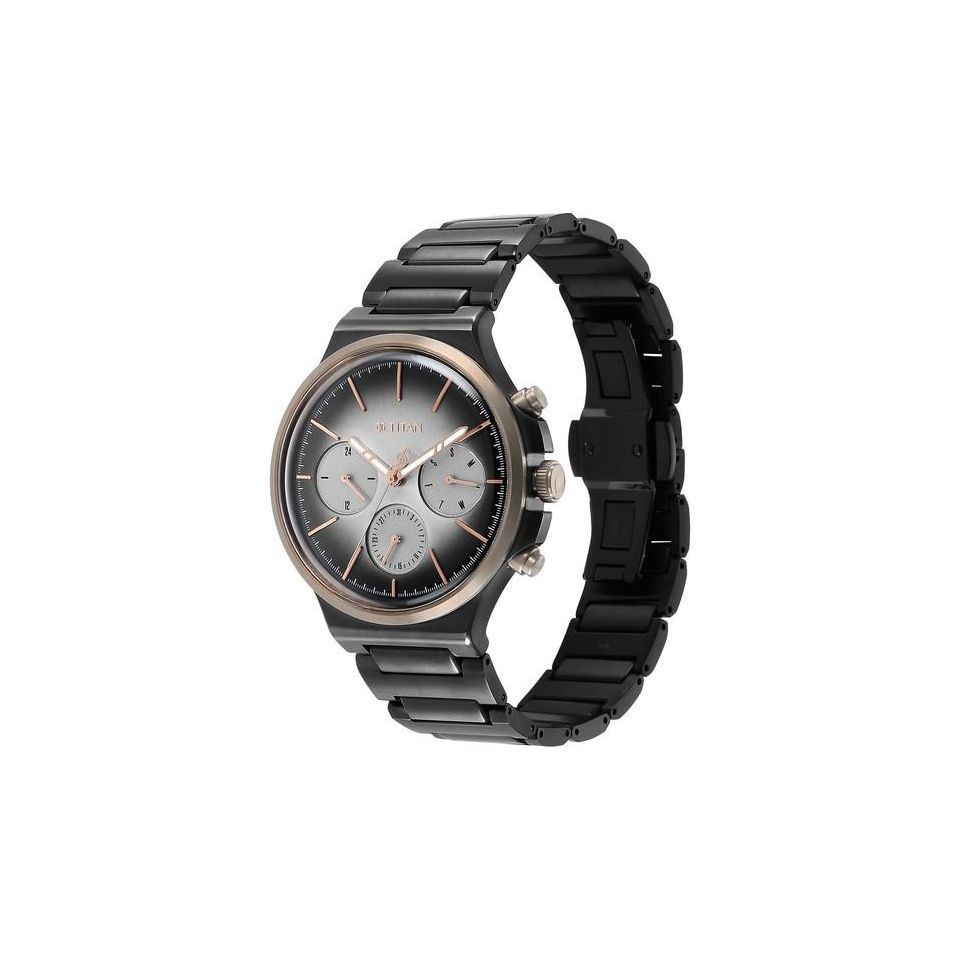 Titan Quartet Grey Dial Stainless Steel Strap Watch 1883KM01 / NS1883KM01