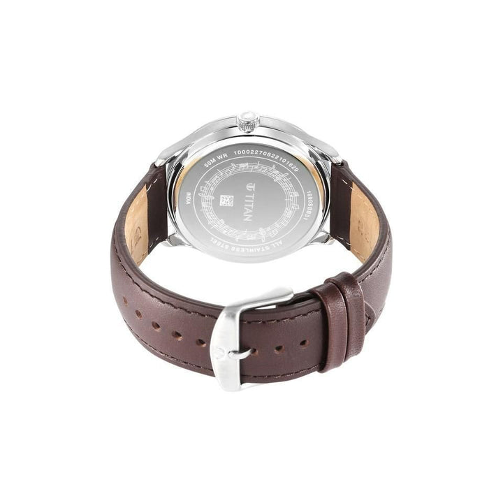 TITAN Quartet Silver Dial Leather Strap Watch 1890SL01 / NS1890SL01