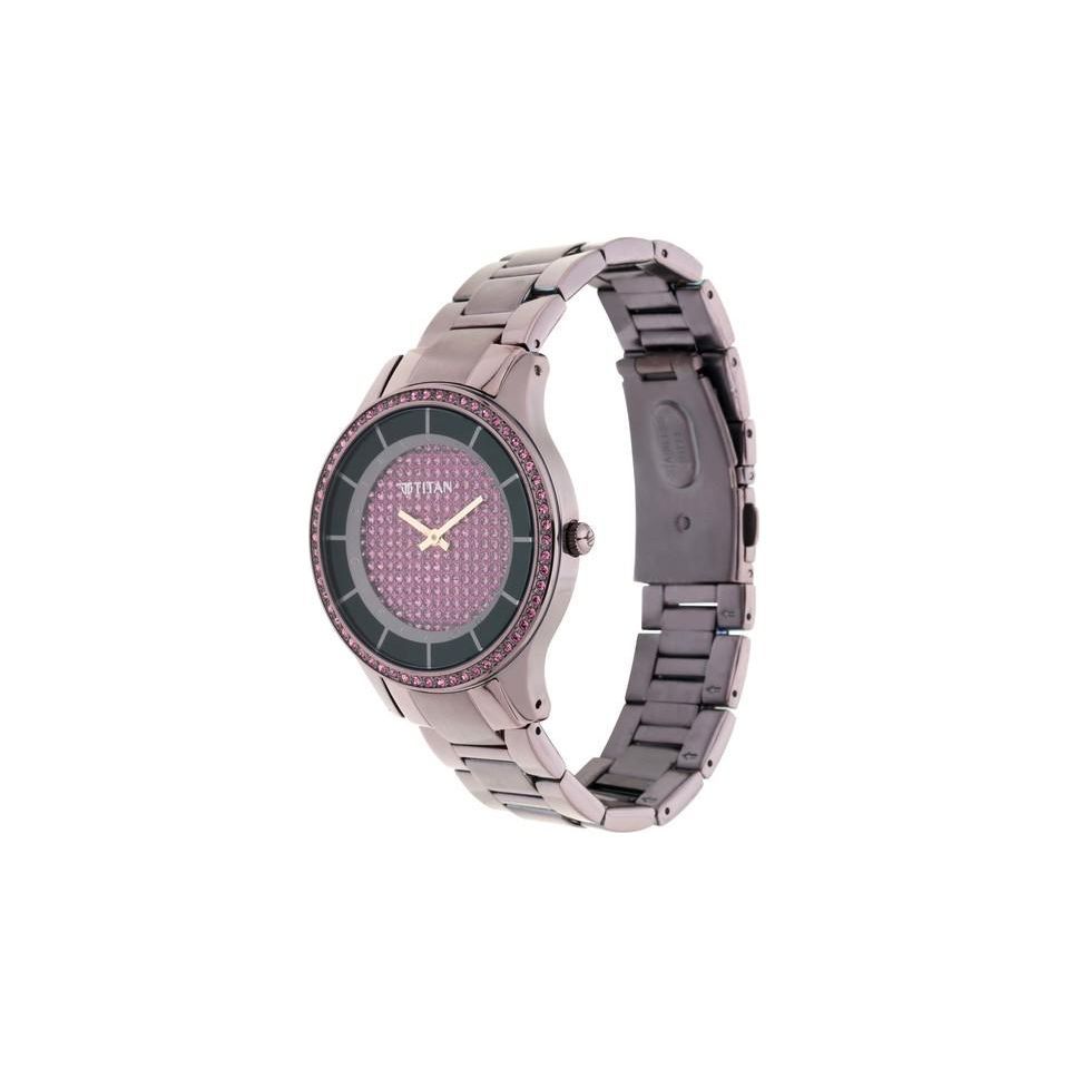TITAN Girl Power in Purple Dial Stainless Steel Watch NM95109QM01 (DK120)