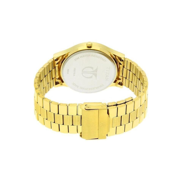 Titan Champagne Dial Yellow Stainless Steel Strap Watch NP1650YM04