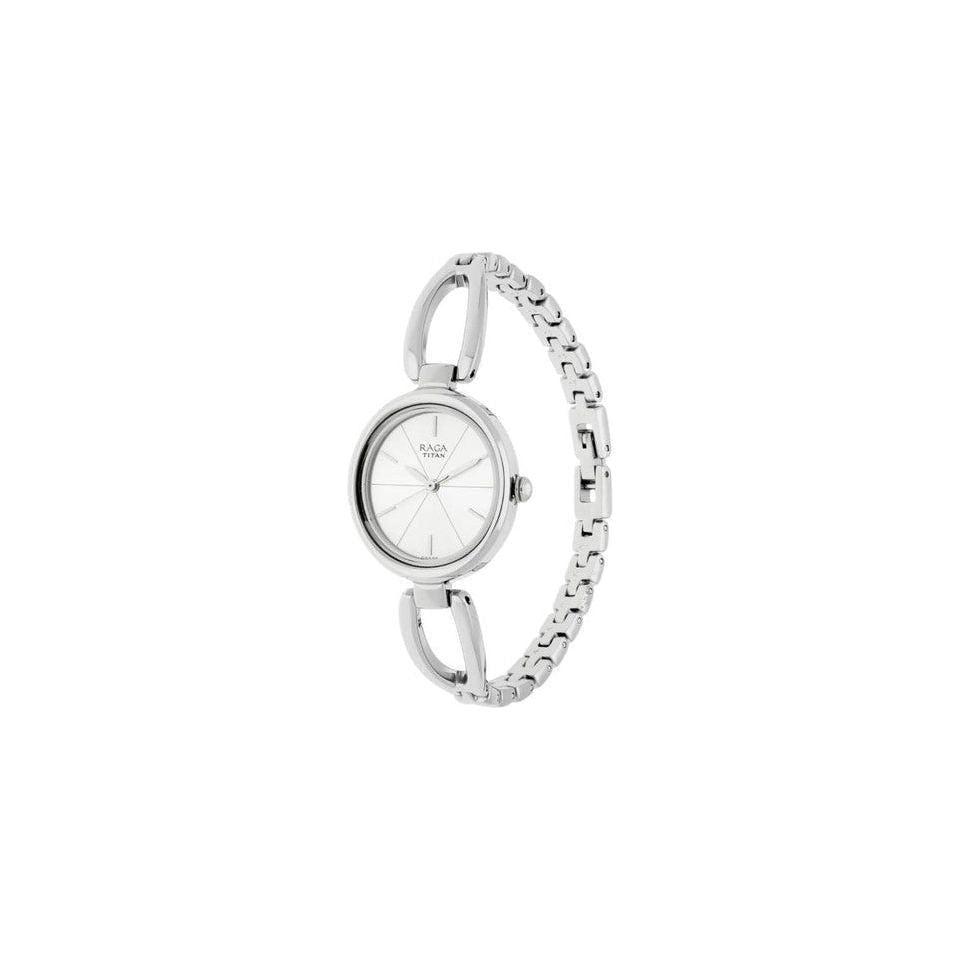 TITAN Raga Viva Silver Dial Metal Strap Watch 2579SM01(DG596)