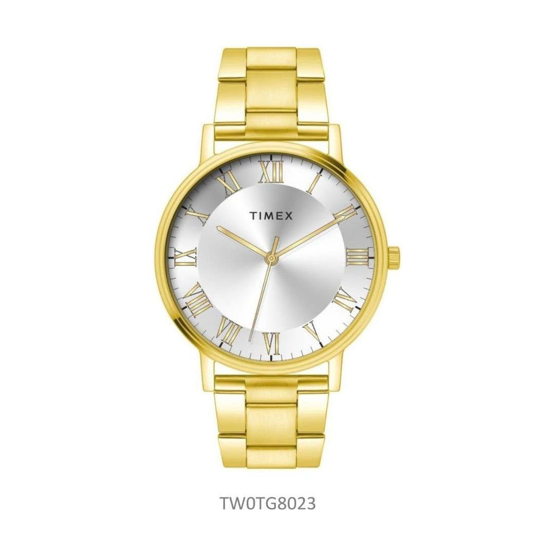 Timex Full Roman Silver Dial St Steel Bracelet Men's Watch TW0TG8023