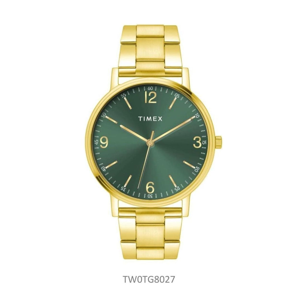 Timex 12,3,6 & 9 Arabic Green Dial Astrological Men's Watch TW0TG8027