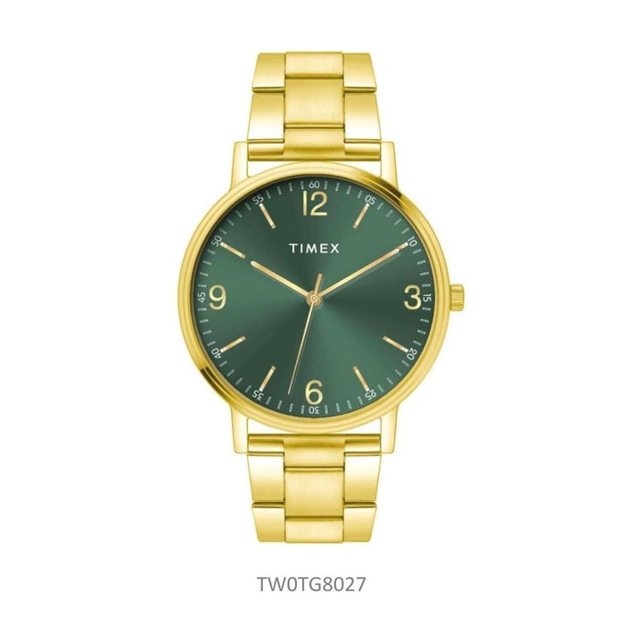 Timex 12,3,6 & 9 Arabic Green Dial Astrological Men's Watch TW0TG8027